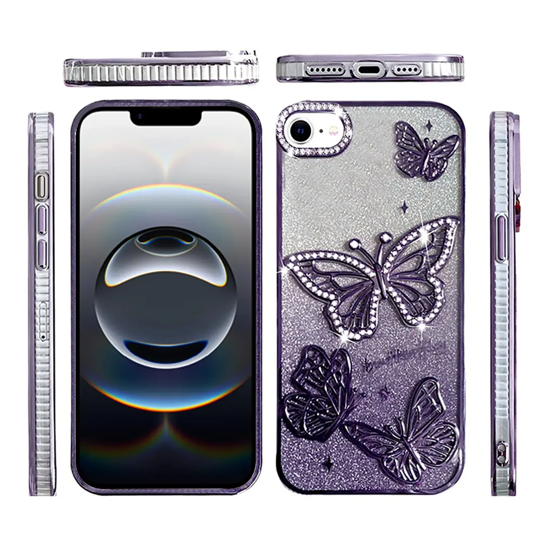 iPhone 16E Butterfly Freedom TPU Case Purple